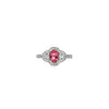 14kt White Gold Pink Tourmaline & Diamond Floral Halo Ring
