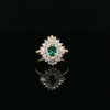 14kt Yellow Gold Emerald & Diamond Starburst Ring