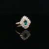 14kt Yellow Gold Emerald & Diamond Starburst Ring