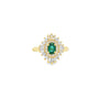 14kt Yellow Gold Emerald & Diamond Starburst Ring
