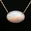18kt Yellow Gold Opal & Diamond Halo Necklace