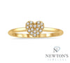 10kt Yellow Gold Heart Pavé Diamond Fashion Ring