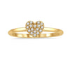 10kt Yellow Gold Heart Pavé Diamond Fashion Ring