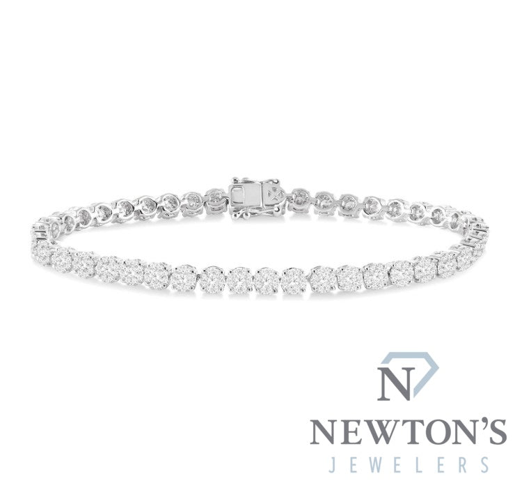 14kt White Gold Diamond Tennis Bracelet (3.00ct)