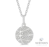 10kt White Gold Petite Diamond Basketball Pendant with Chain