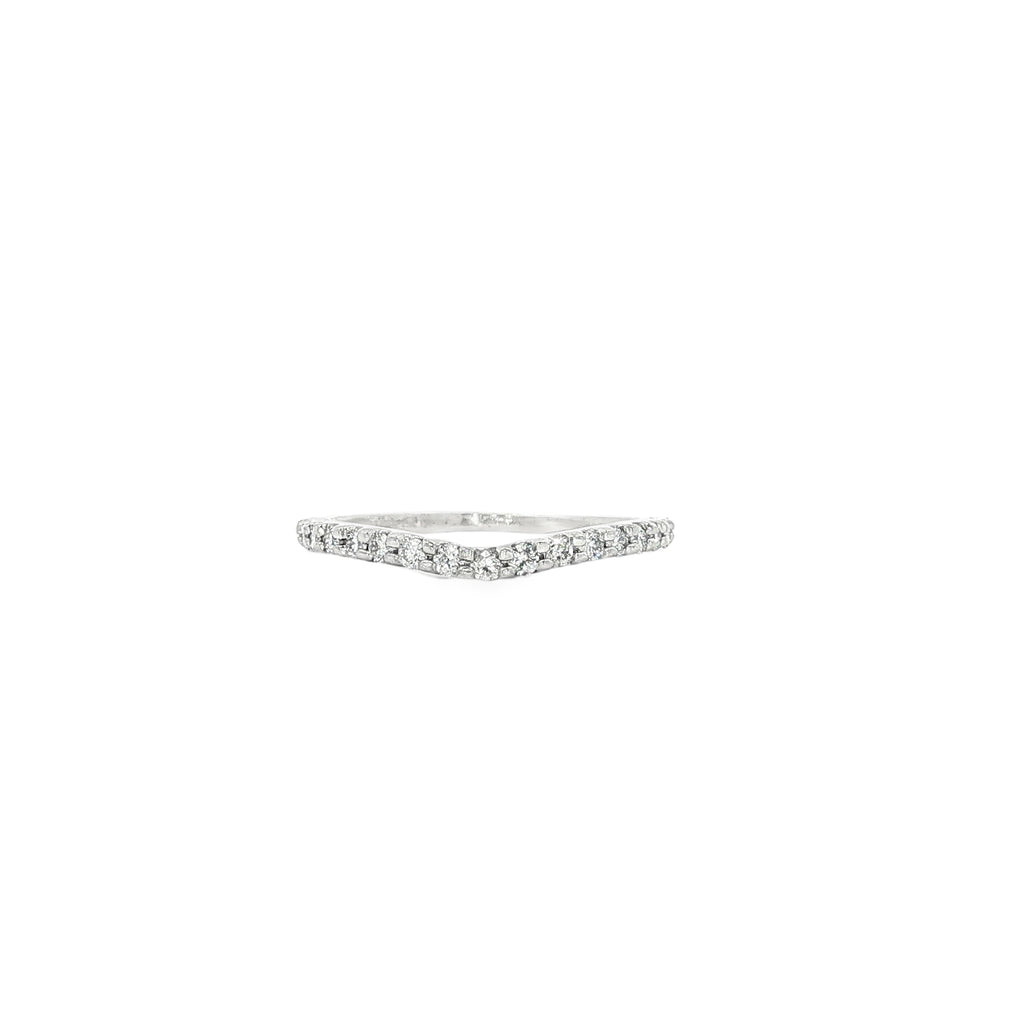 14kt White Gold Estate Diamond Chevron Band