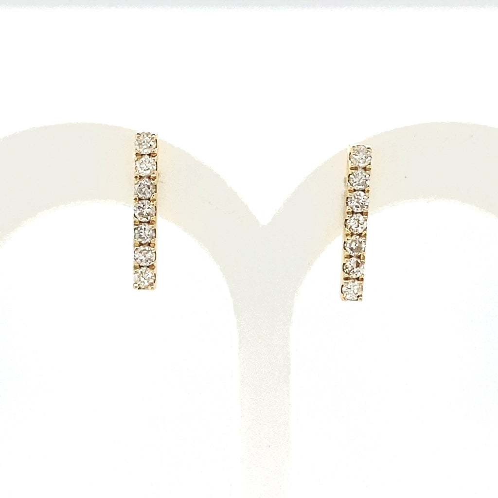 14kt Yellow Gold Diamond Bar Earrings .45ct