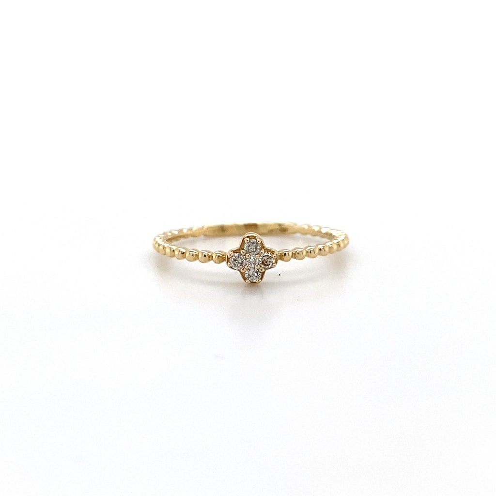 14kt Yellow Gold Dainty Diamond Ring