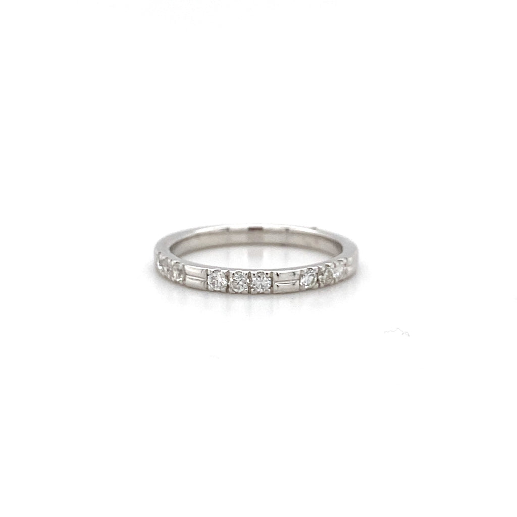 14kt White Gold Diamond Stackable Band