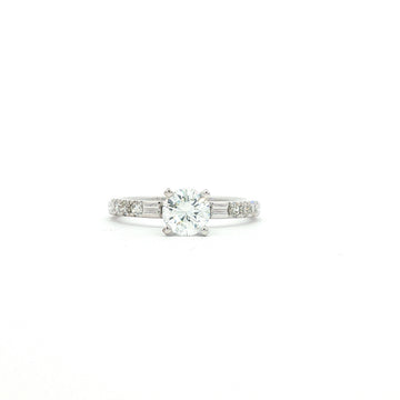 14kt White Gold Round Diamond Engagement Ring