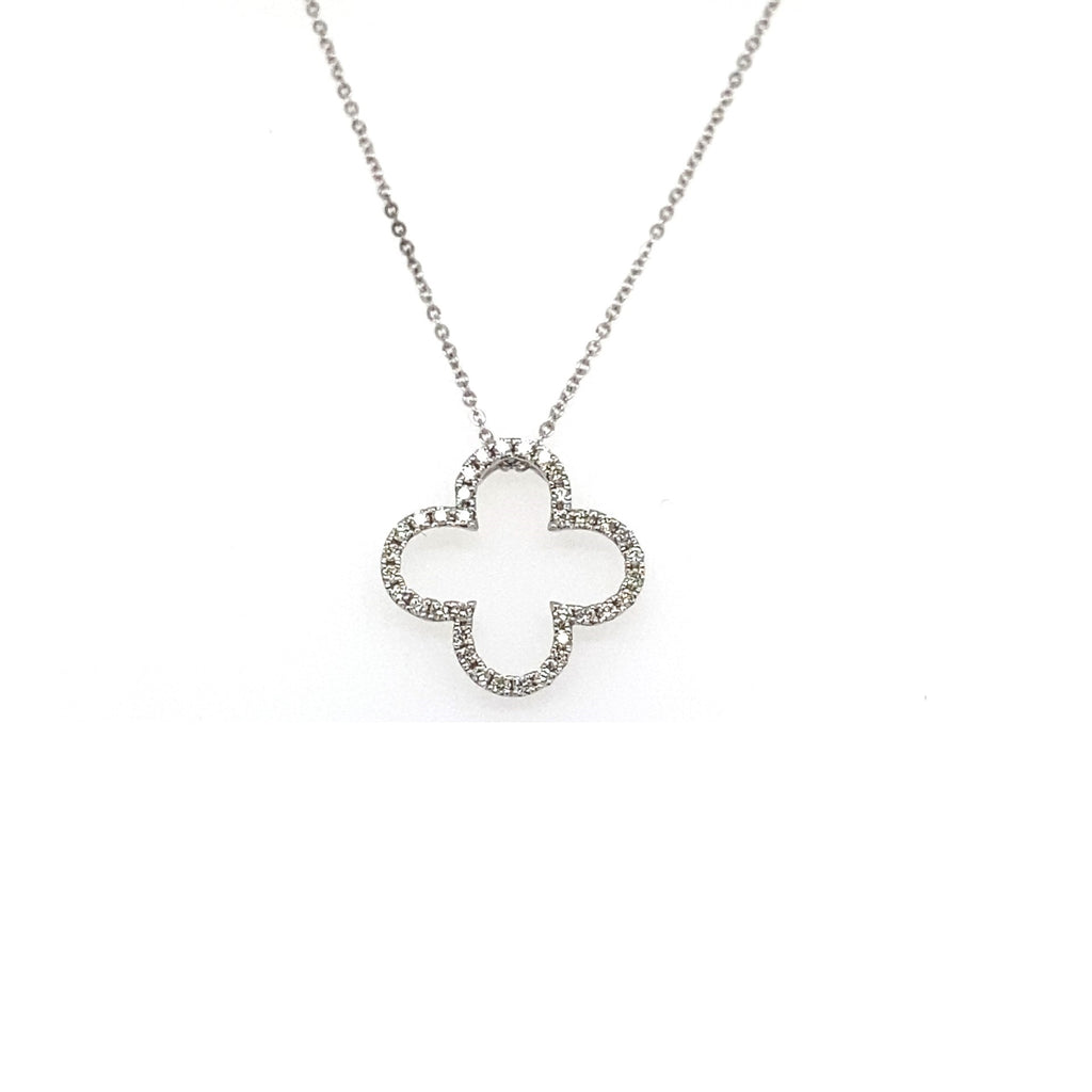 14kt White Gold Diamond Pendant With Chain