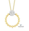 10kt Gold Beaded Pendant set with Round Diamond