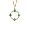 10kt Yellow Gold Emerald & Diamond Circle Pendant (No Chain Included)