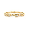 14kt Yellow Gold Diamond Milgrain Stackable Band