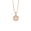 14kt Rose Gold Morganite and Diamond Pendant with Chain