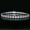 14kt White Gold Diamond Cluster Tennis Bracelet