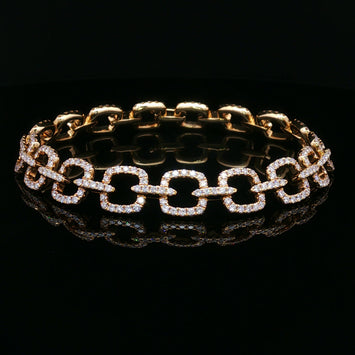 14kt Yellow Gold Diamond Link Bracelet