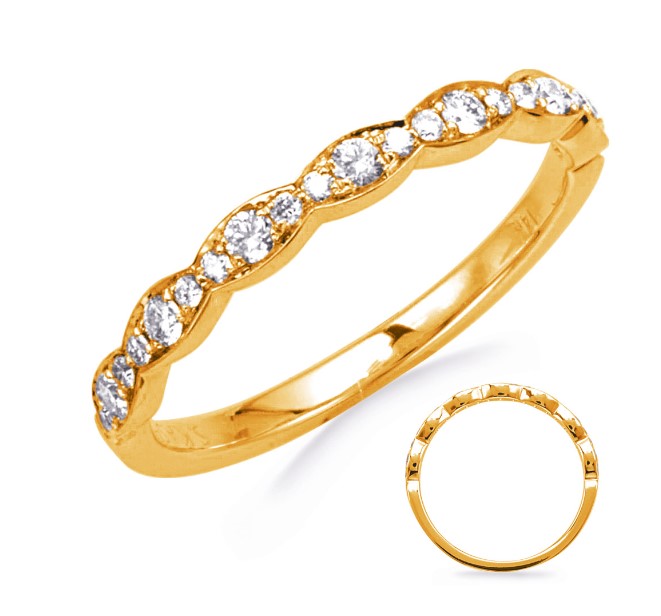 14kt Yellow Gold Diamond Stackable Band