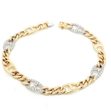 14kt Yellow & White Gold Diamond Link Bracelet