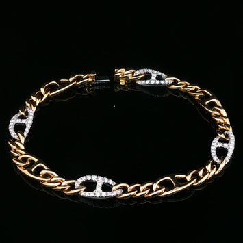 14kt Yellow & White Gold Diamond Link Bracelet