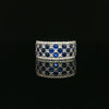 14kt White Gold Sapphire & Diamond Wide Band