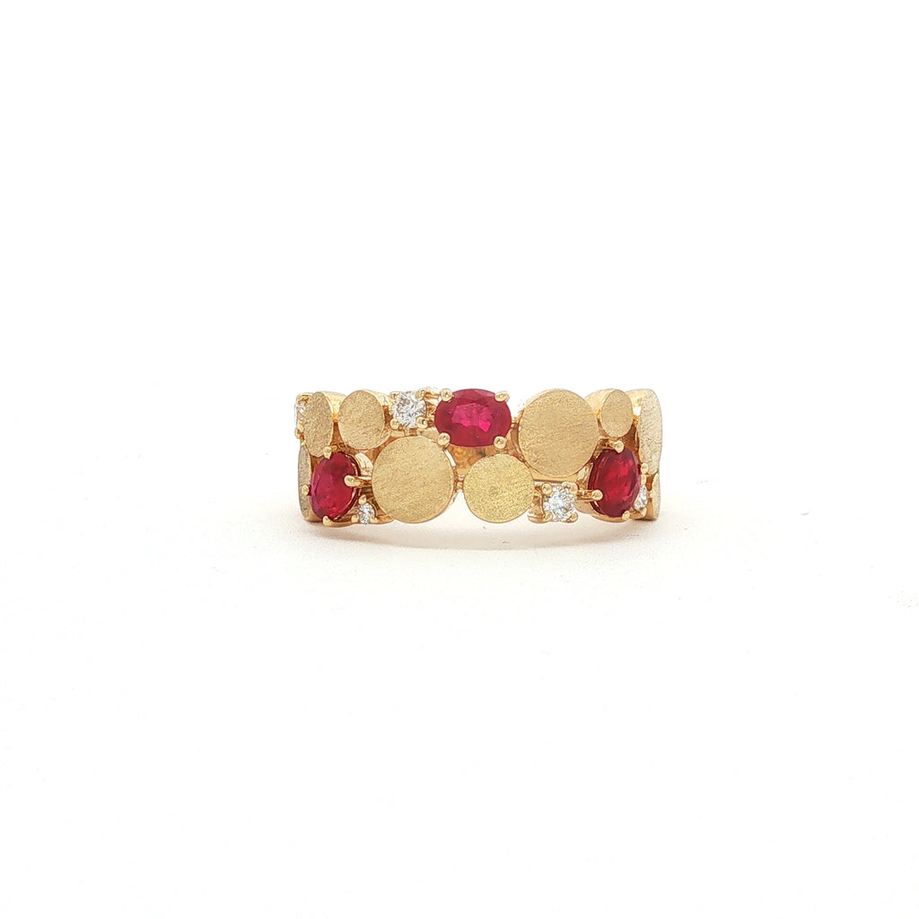 14kt Yellow Gold Ruby & Diamond Statement Ring