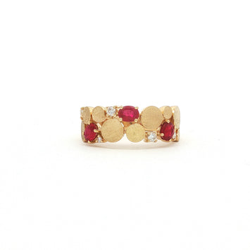 14kt Yellow Gold Ruby & Diamond Statement Ring