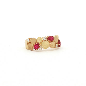 14kt Yellow Gold Ruby & Diamond Statement Ring
