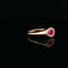 14kt Yellow Gold Pear Shaped Ruby & Diamond Halo Ring