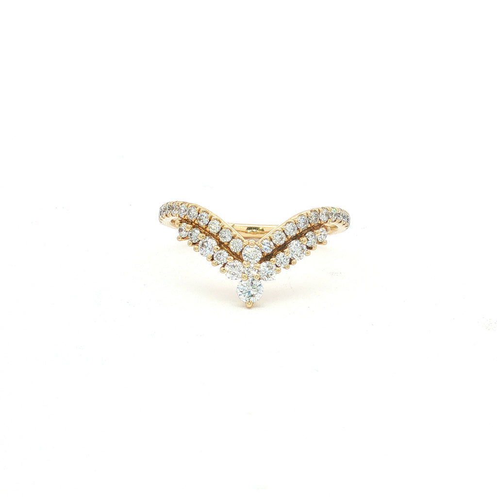 14kt Yellow Gold Diamond Contour Band