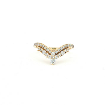 14kt Yellow Gold Diamond Contour Band