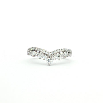 14kt White Gold Diamond Contour Band