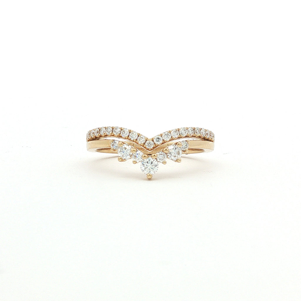 14kt Yellow Gold Diamond Contour Band