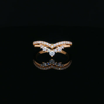 14kt Yellow Gold Diamond Contour Band