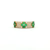 14kt Yellow Gold Emerald & Diamond Floral Band