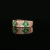 14kt Yellow Gold Emerald & Diamond Floral Band