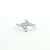 14kt White Gold Diamond Cross Ring