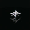 14kt White Gold Diamond Cross Ring