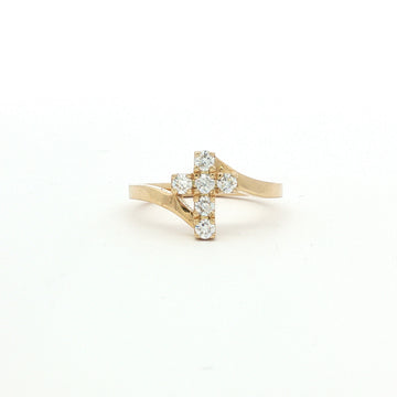 14kt Yellow Gold Diamond Cross Ring
