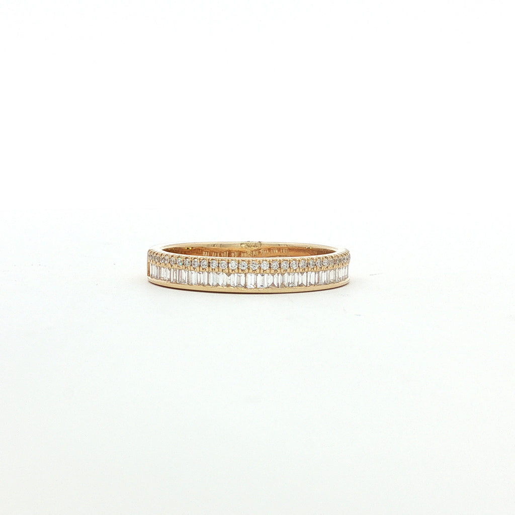 14kt Yellow Gold Baguette & Round Diamond Band
