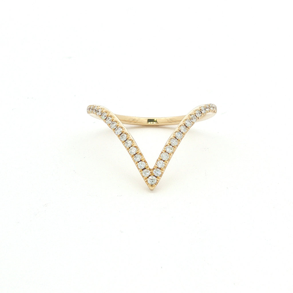 14kt Yellow Gold Diamond Contour Band