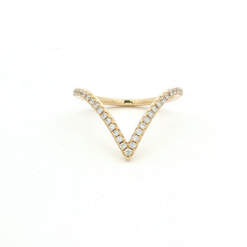 14kt Yellow Gold Diamond Contour Band