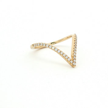 14kt Yellow Gold Diamond Contour Band