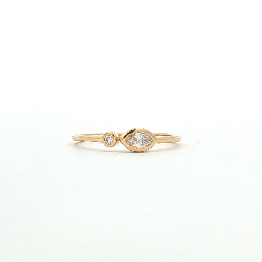 14kt Yellow Gold Bezel Set Pear Diamond Ring
