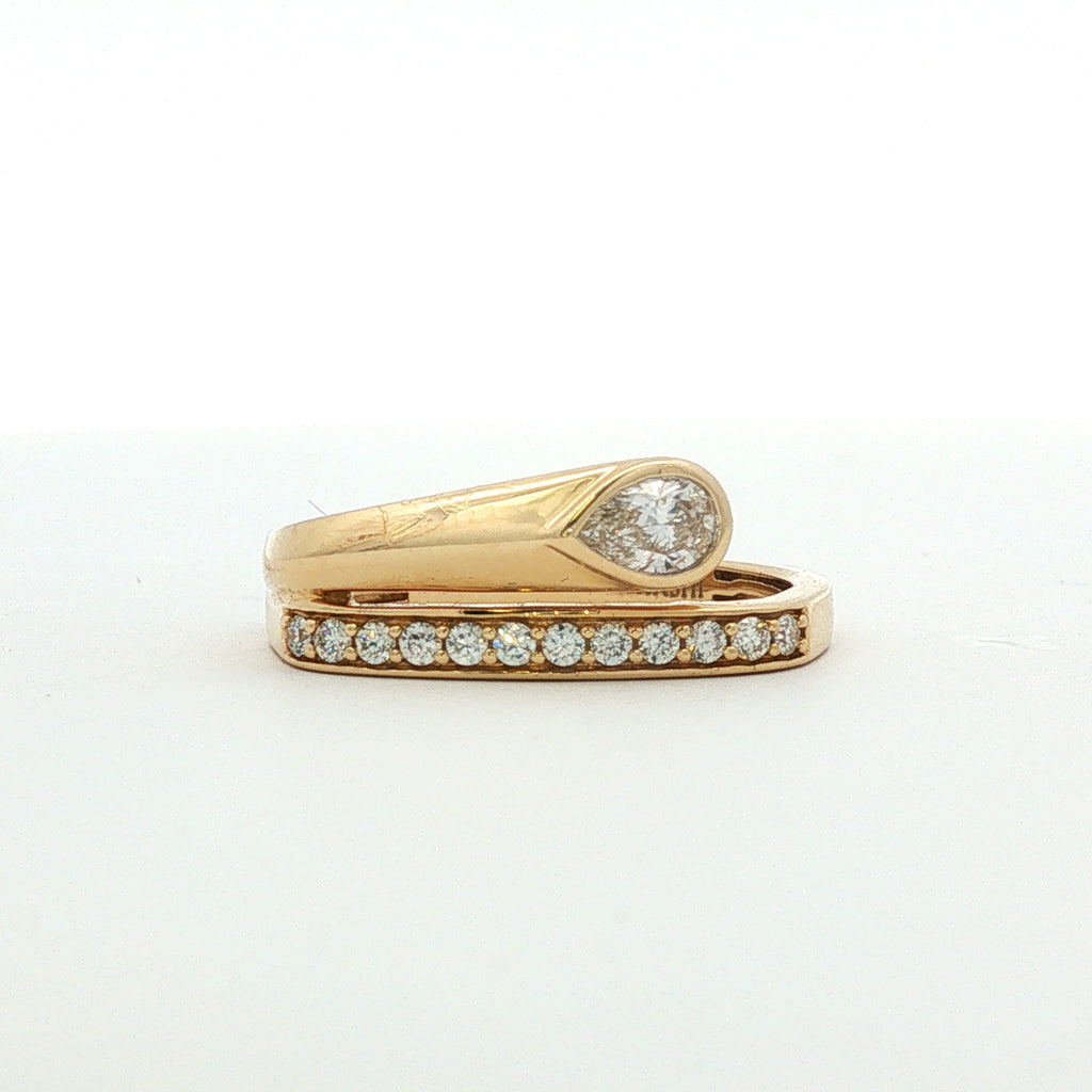 14kt Yellow Gold Pear Shaped Diamond Wrap Ring