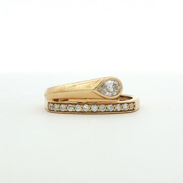 14kt Yellow Gold Pear Shaped Diamond Wrap Ring