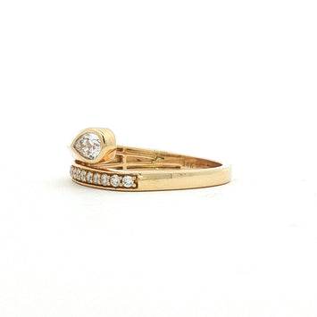 14kt Yellow Gold Pear Shaped Diamond Wrap Ring