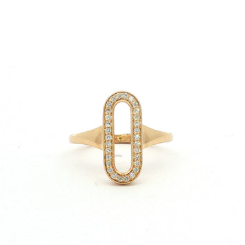 14kt Yellow Gold Diamond Paperclip Ring