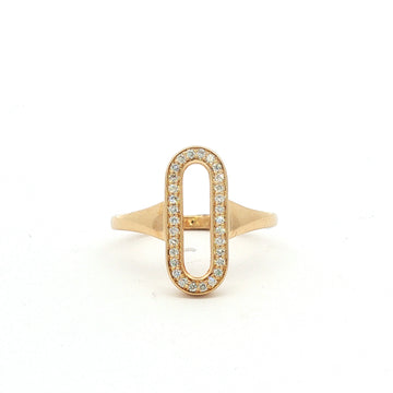 14kt Yellow Gold Diamond Paperclip Ring