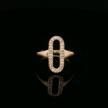 14kt Yellow Gold Diamond Paperclip Ring